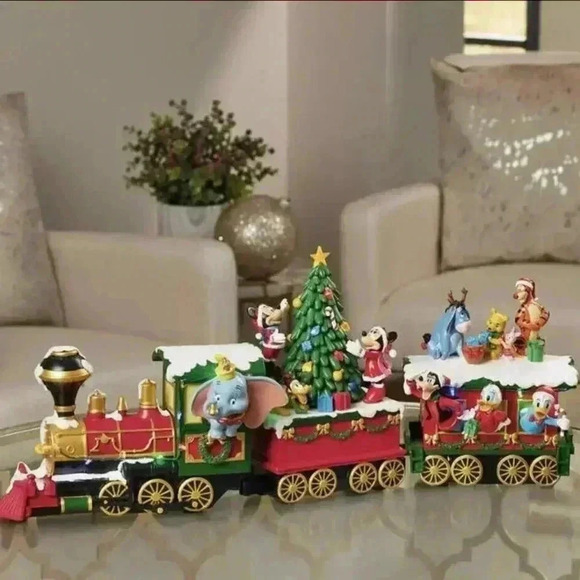 NIB Disney Mickey Mouse & Friends Illuminated Musical Plug In  Christmas Train - Picture 1 of 10